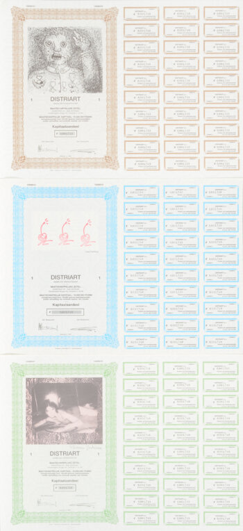 Diverse artists Collection of 16 'Distriart' shares