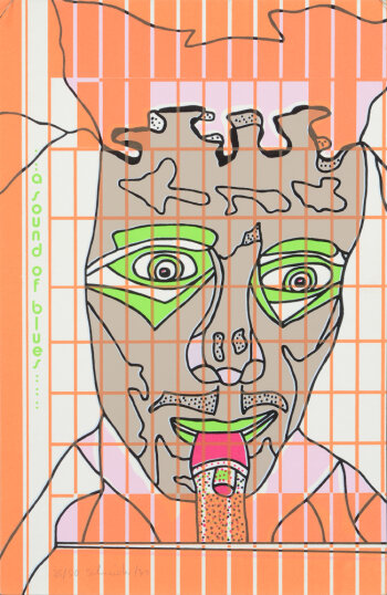 Jürgen Schneider A sound of blues 1971 screenprint