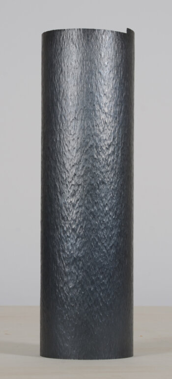 David Huycke Cylinder 1, in patinated sterling silver art object, dated 2000