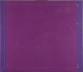 Léopold Leclercq '4 x 2'  painting with collage 1972