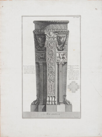 Giovanni Battista Piranesi Tav. VIII Ara antica engraving
