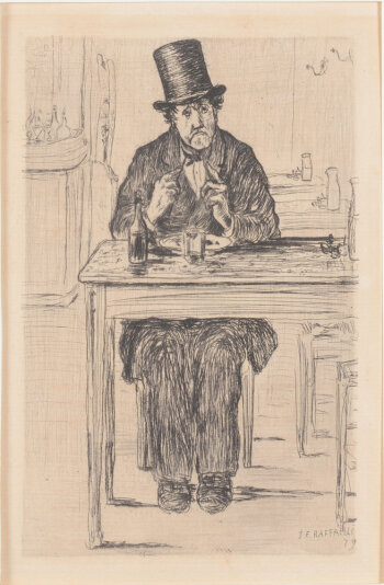 Jean-François Raffaëlli Les maigres repas eau-forte 1880