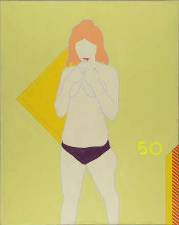 Marco Roncada nude with yellow constructivism