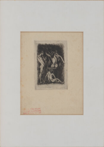 Eugène Laermans Pan a rare etching ca. 1889