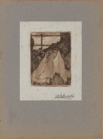 Charles-René Callewaert The refugees Etching and drypoint