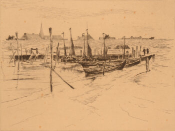 Albert Baertsoen very rare etching of Doel