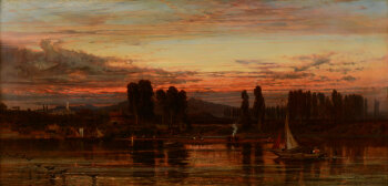 Frederick Lee Bridell Dawn at Mayence on the Rhine 1861