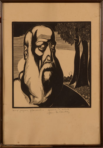 Jan-Frans Cantré Le Vieux Paysan flamand woodcut