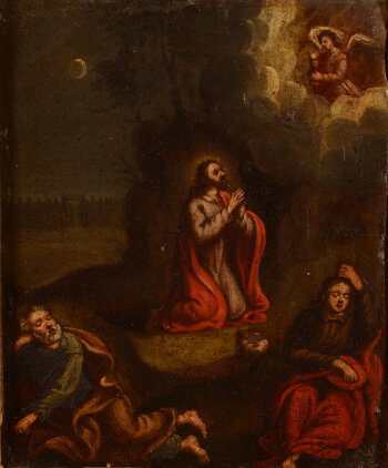 Christ on the mount of olives oil on metal