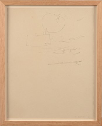 ​​Werner Cuvelier abstract drawing with apple