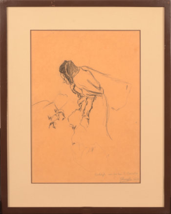 Jules De Bruycker double sided pencil drawing