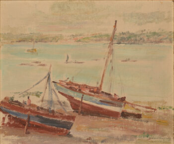 Pieter Jan De Clerck Fishing Boats ashore