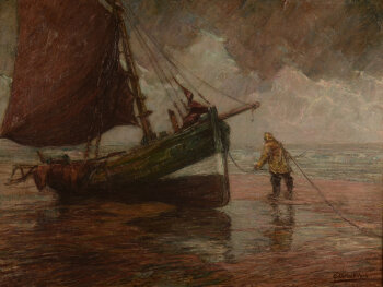 Gustave De Keukelaere preparing to sail