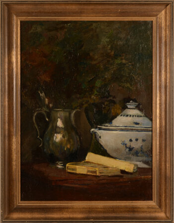 Ferdinand De Roover still life with french novels 1908