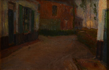 Gustave De Smet view on the St-Peter's and St-Paul's church of Bachte-Maria-Leerne