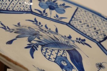 Delftware Cardinal Dish with vase