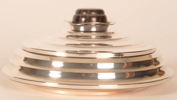 Delheid Frères silver art deco biscuits box