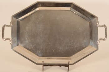 Delheid Freres silver octogonal tray