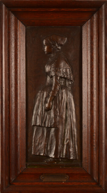 Godefroid Devreese La bretonne bronze relief