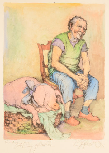 Camille D'Havé Zwijnengedicht etching 1977