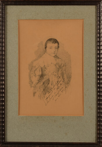 Charles Doudelet ink drawing after Van Dyck