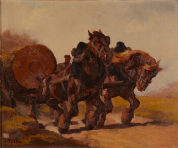 Marcel Falter working the horses