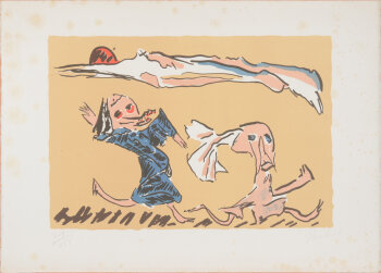 Reinhoud On ne fait que passer lithograph 1973
