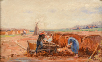 Alfred Hazledine working the brickfield