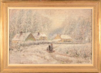 Alfred Hazledine Snow scape