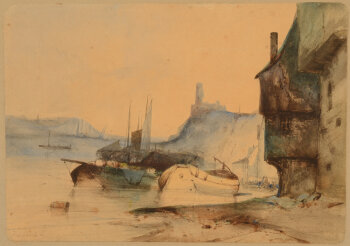 Jacob Jacobs watercolour of a river view