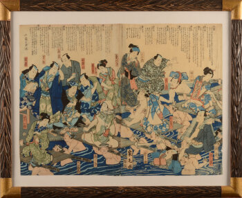 Japanese woodcut diptych