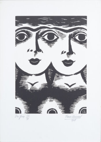 Frans Masereel 'Des Yeux' 1968 an original woodcut