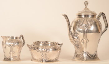 Koch & Bergfeld silver art nouveau coffee service