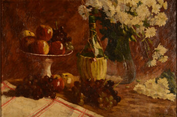 Rodolphe Lutter still life with grapes