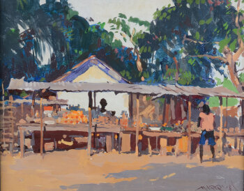 Guilherme d'Oliveira Marques a pair of 'Congo' paintings