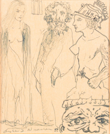 André Naessens 7 ink drawings 1982