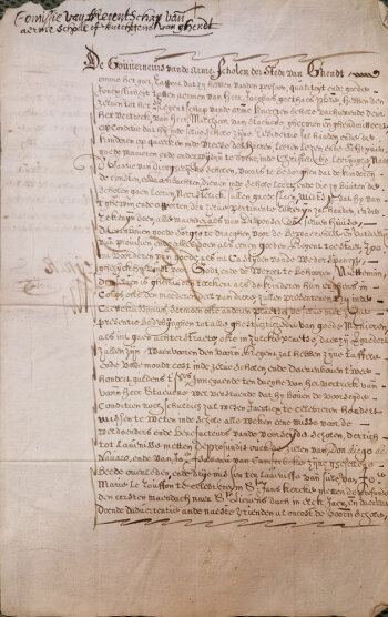 17th century document on schools in Ghent