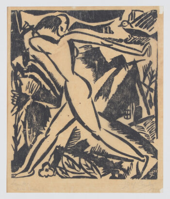 Jozef Cantré Spring 1920 original signed woodcut