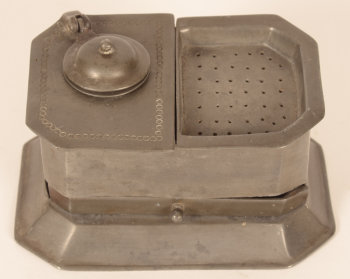 Pewter inkwell