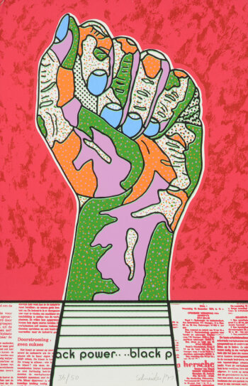 Jürgen Schneider Black power 1971 screen print