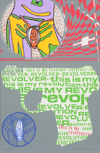 Jurgen Schneider This is my revolver 1971 screenprint