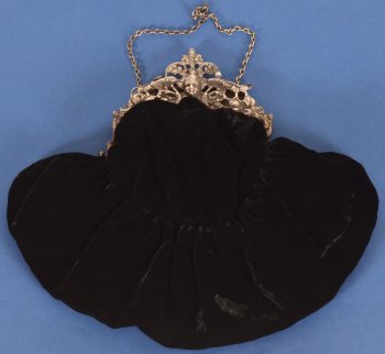 silver and textile purse