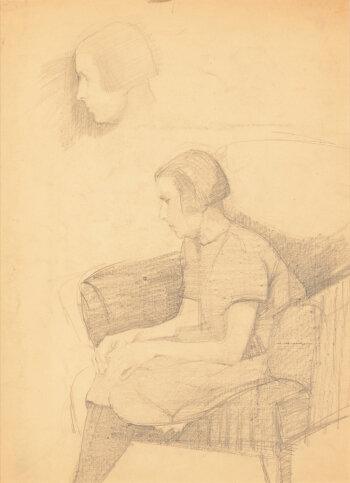 Jan Willem Grinwis Plaat Stultjes Reverie (sitting girl) study