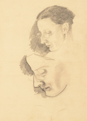 Jan Willem Grinwis Plaat Stultjes two studies of a head