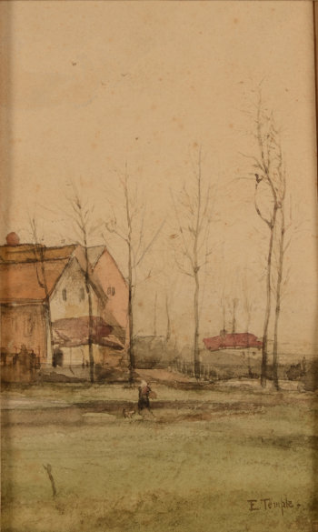 E. Temple a winter landscape
