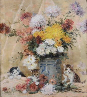 Albert Toefaert kittens at play 1894