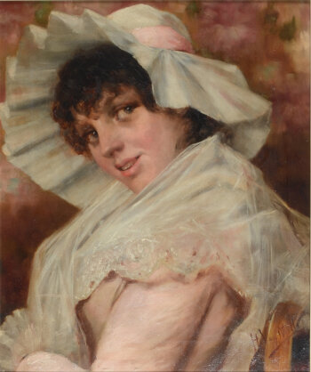 Henri Van Melle Le regard espiègle Oil painting
