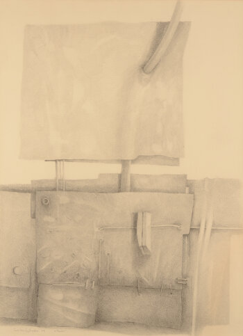 Paul Van Gysegem abstract pencil drawing 1979