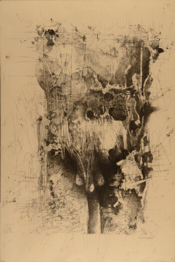 Paul Van Gysegem Vertical ink drawing 1969