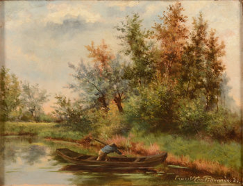 Ernest Van Poelvoorde a pendant of two landscapes